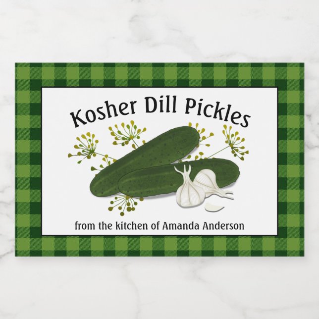 Poches de poulie Kosher Plaid H Étiquette alimenta (Étiquettes simples)