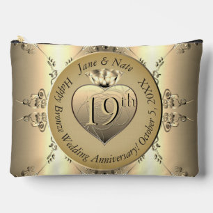 Pochette À Accessoires 19ème anniversaire du Mariage de couleur de bronze