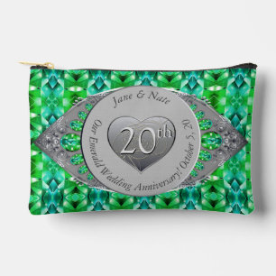 Pochette À Accessoires 20e anniversaire du Mariage Emerald Accès
