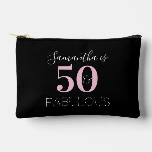 Pochette À Accessoires 50e Anniversaire Personnalisé Rose Noir