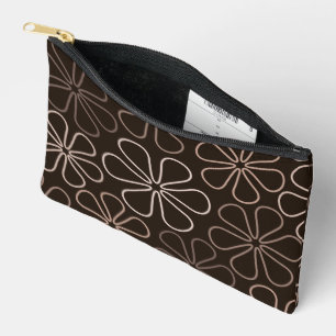 Pochette À Accessoires Abstrait Big Flower Outlines Browns & Creams