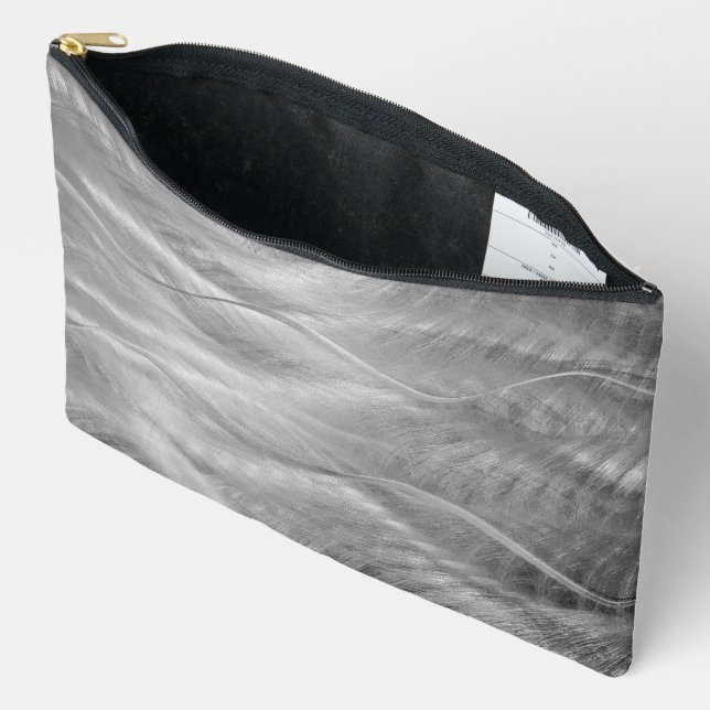Pochette À Accessoires Abstrait en acier brossé (Ouvrir)