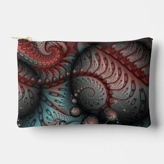 Pochette À Accessoires Abstrait Imaginaire dynamique Fractal Art Brown Bl (Recto)