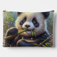 Adorable Ours De Panda Mangeant Bambou