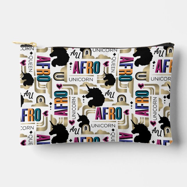 Pochette À Accessoires Afro Unicorn Bold Motif (Recto)