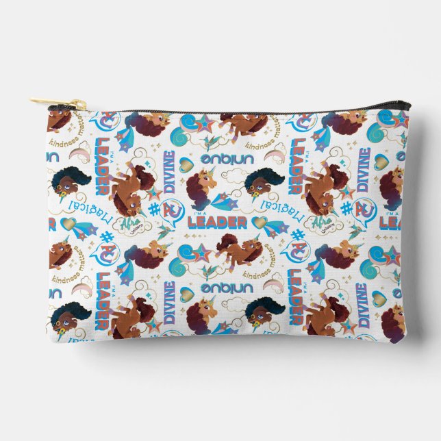 Pochette À Accessoires Afro Unicorn Magique autonomiser le Motif (Recto)