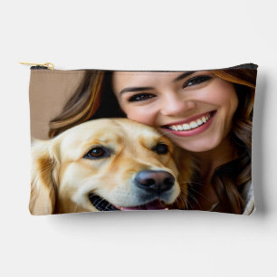Pochette À Accessoires Ajouter une photo de Retriever doré Personnaliser