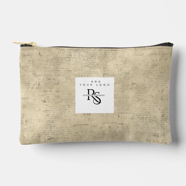 Pochette À Accessoires Ajouter votre logo arrière - plan de bois tendance (Recto)