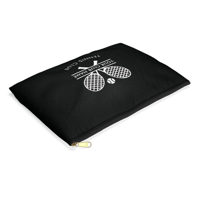 Pochette À Accessoires Ajouter Votre Nom Club Icônes De Tennis Noir (Black Lawn Tennis Rackets Motif Accessory Pouch)