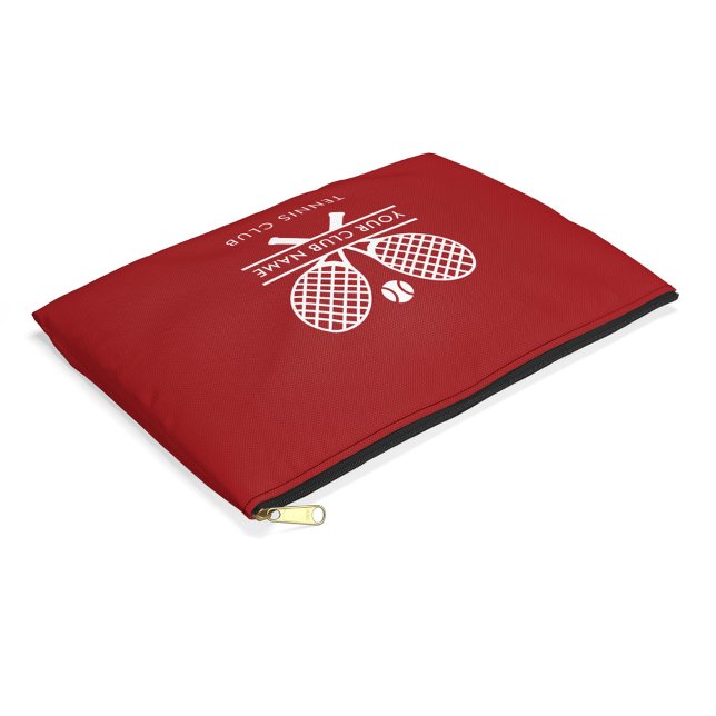 Pochette À Accessoires Ajouter Votre Nom Club Raquettes de tennis Icônes  (Red Lawn Tennis Rackets Motif Accessory Pouch)