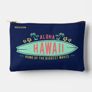 Pochette À Accessoires Aloha Hawaiian Surfer nom personnalisé