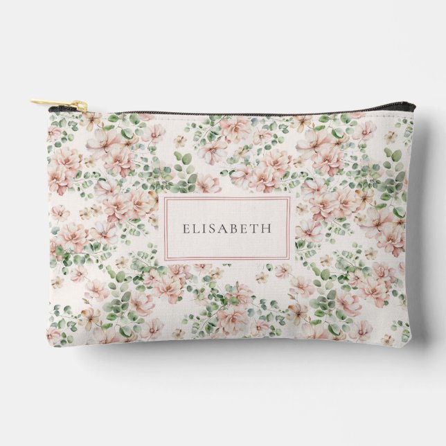 Pochette À Accessoires Ambiance romantique aquarelle florale (Recto)