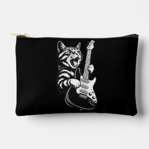Pochette À Accessoires Amour de musique cool   Chat rock jouant de la gui