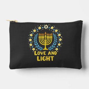 Pochette À Accessoires Amour et lumière Menorah juive Hanoukka Holiday
