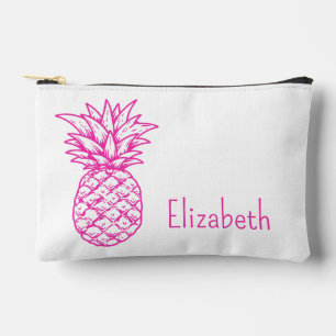 Pochette À Accessoires Ananas rose tropicale Preppy Personnalisé