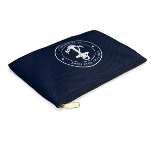 Pochette À Accessoires Ancre Bleue marine Nom du bateau Personnalisé