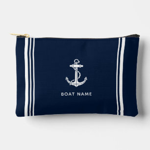 Pochette À Accessoires Ancre de bateau élégante et nom