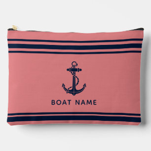 Pochette À Accessoires Ancre de bateau nautique moderne et nom personnali