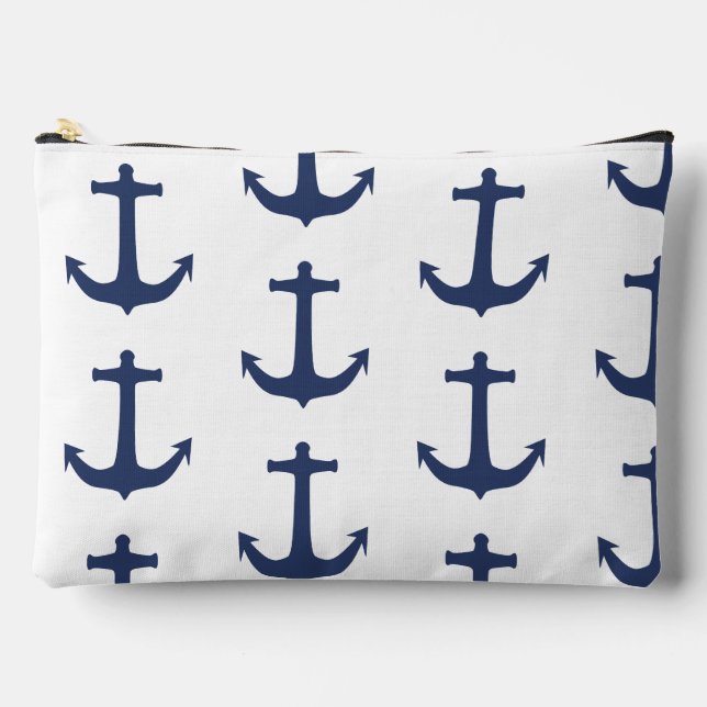 Pochette À Accessoires Ancre des ondes côtières nautiques (Recto)