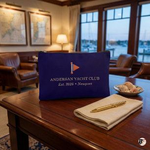 Pochette À Accessoires Andersan Yacht Club Personnalisé Navy Nautical New