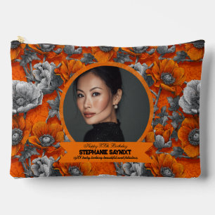 Pochette À Accessoires Anémones Fleurs Femmes Anniversaire Personnalisé