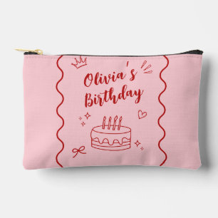 Pochette À Accessoires Anniversaire rouge et rose