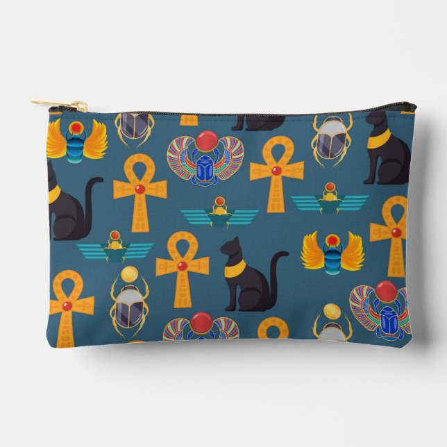 Pochette À Accessoires Antique Egypt Pattern, Hieroglyphics digital paper (Recto)