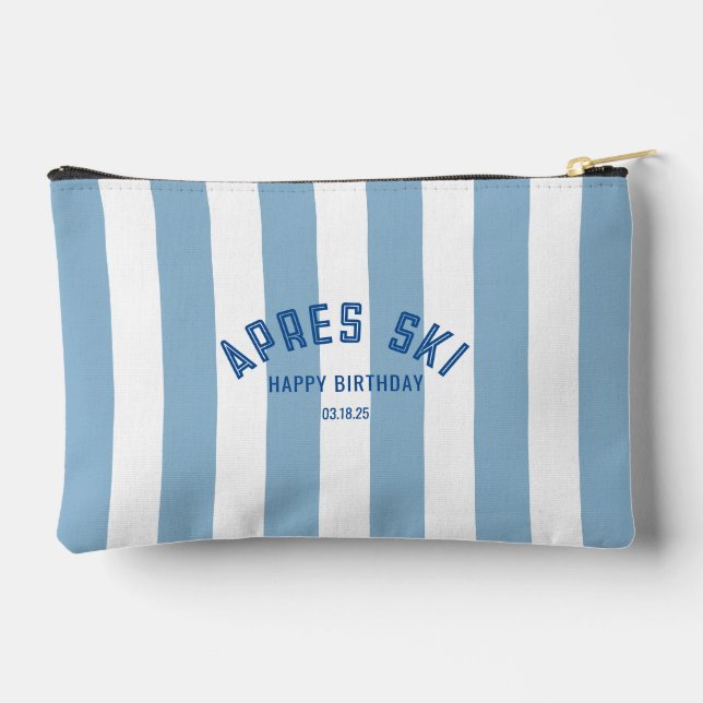 Pochette À Accessoires Apres Ski Joyeux anniversaire Cabana Bleu Bande (Verso)