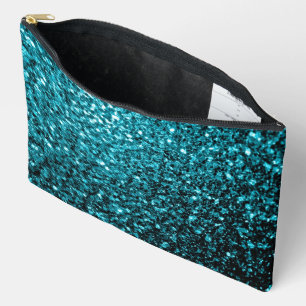 Pochette À Accessoires Aqua bleu imitation parties scintillant scintille