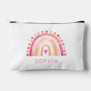 Pochette À Accessoires Aquarelle arc-en-ciel rose