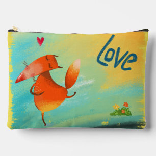 Pochette À Accessoires Aquarelle artisanale renard drôle