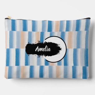Pochette À Accessoires Aquarelle de pêche bleue personnalisée Gratuit