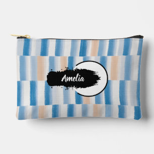 Pochette À Accessoires Aquarelle de pêche bleue personnalisée triée