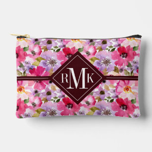 Pochette À Accessoires Aquarelle d'été motif floral