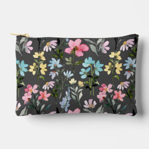 Pochette À Accessoires Aquarelle Fleur Coloré Vintage