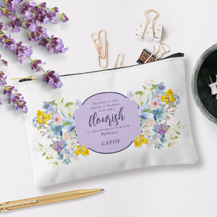 Pochette À Accessoires Aquarelle Fleurs Écriture Verse Personnalisé