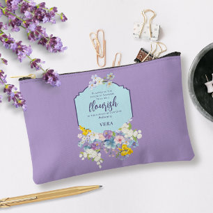 Pochette À Accessoires Aquarelle Floral Bible Verse Personnalisé