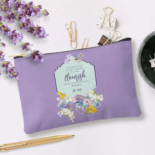 Pochette À Accessoires Aquarelle Flore Écriture Verse Personnalisé
