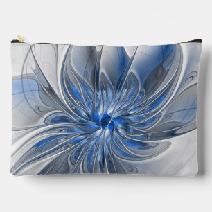 Pochette À Accessoires Aquarelle gris bleu Abstrait Fractal Art Flower