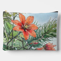 Aquarelle illustrée Botanique Orange Floral