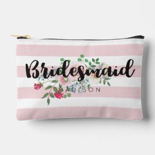 Pochette À Accessoires Aquarelle Rose flou Mariage floral Bridesmaid