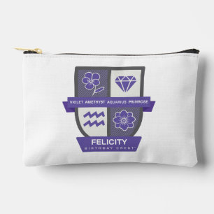 Pochette À Accessoires Aquarius Crest d'anniversaire™ pour 1er-18 février