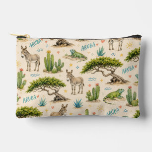 Pochette À Accessoires Arbre divi d'Aruba, âne, iguane, cactus