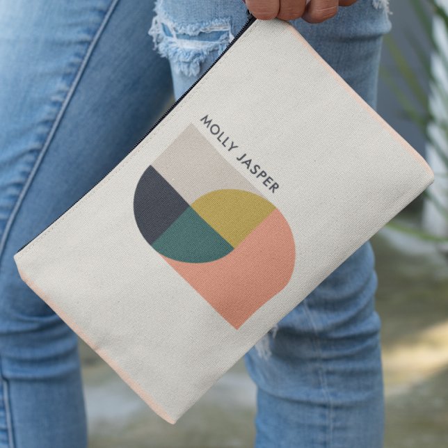 Pochette À Accessoires Art Abstrait moderne élégant minimaliste géométriq (Créateur téléchargé)