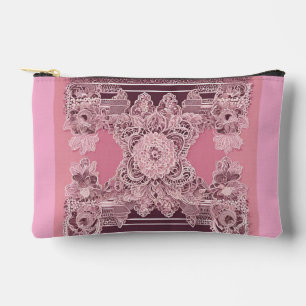 Pochette À Accessoires Art AI de style ethnique rose