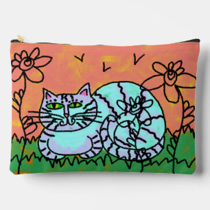 Pochette À Accessoires Art de chat abstrait original