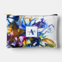 Art fluide abstrait bleu Agate Nom