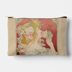 Pochette À Accessoires Art Nouveau Belle Époque Dame Roses Livemont