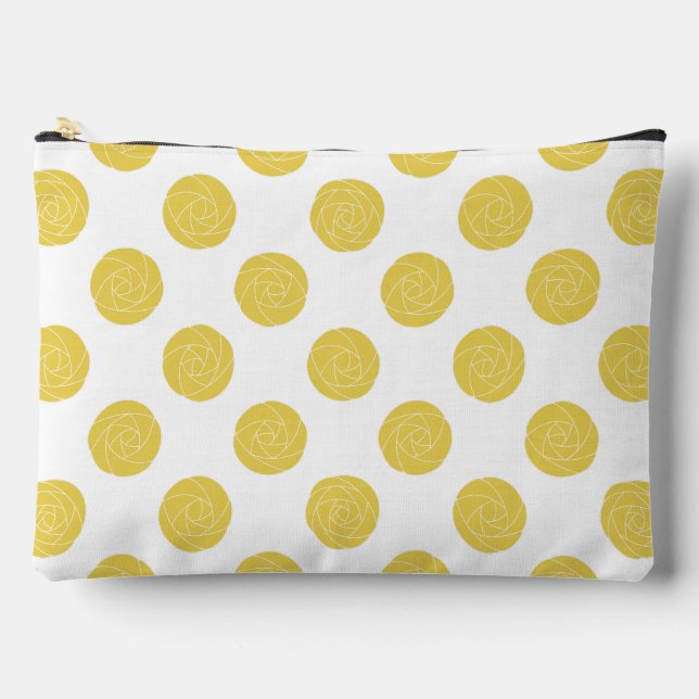 Pochette À Accessoires Art Nouveau Mackintosh Rose Retro Floral Jaune (Recto)