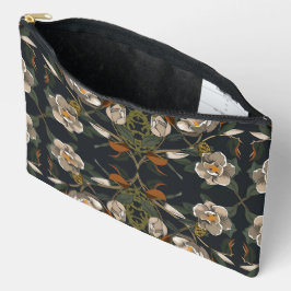 Pochette À Accessoires Art Nouveau Magnolia sur gris foncé
